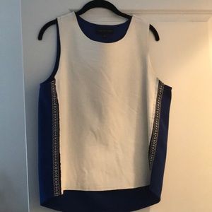 White Leather & Royal Blue Tank